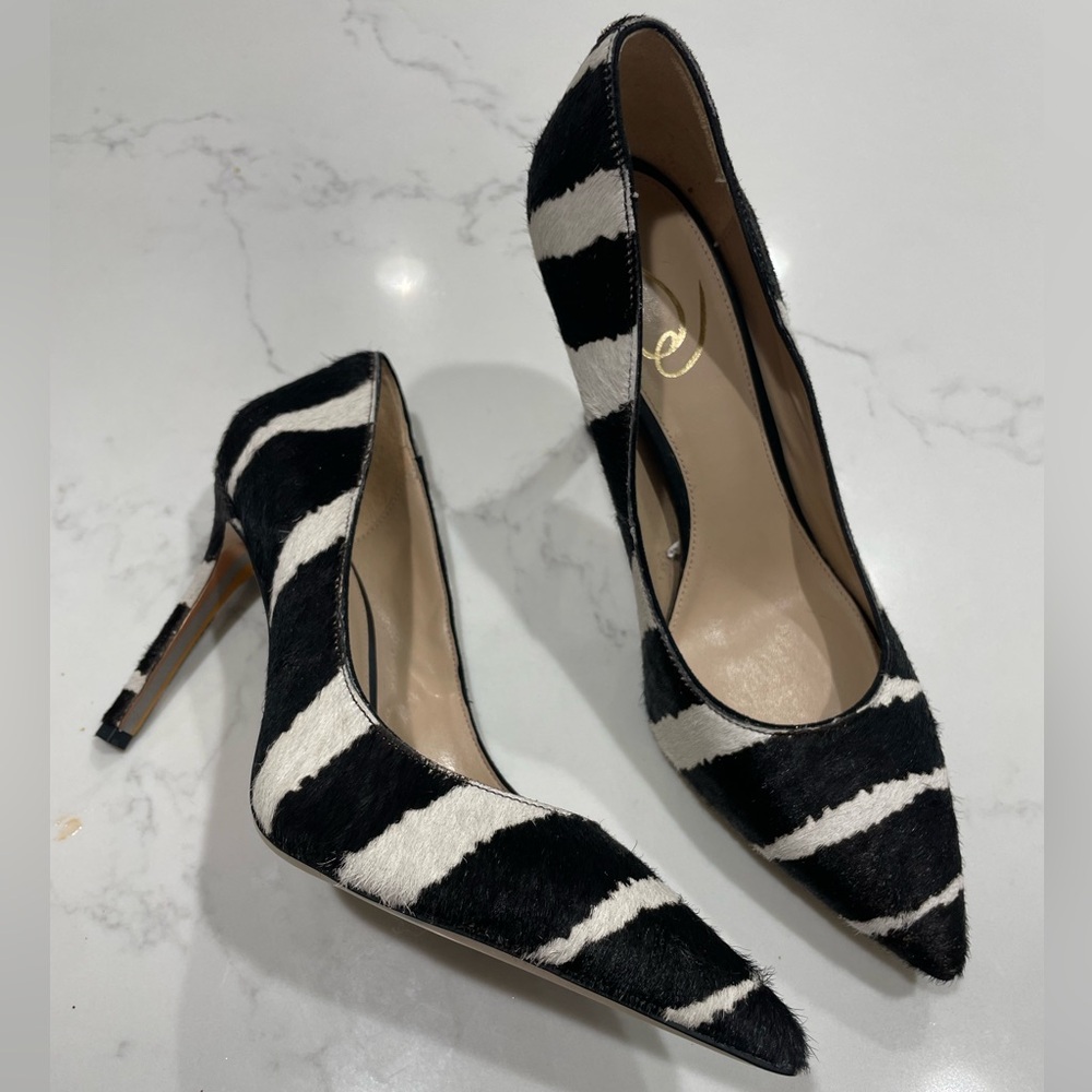 EUC Sam Edelman Zebra Print calf hair pumps